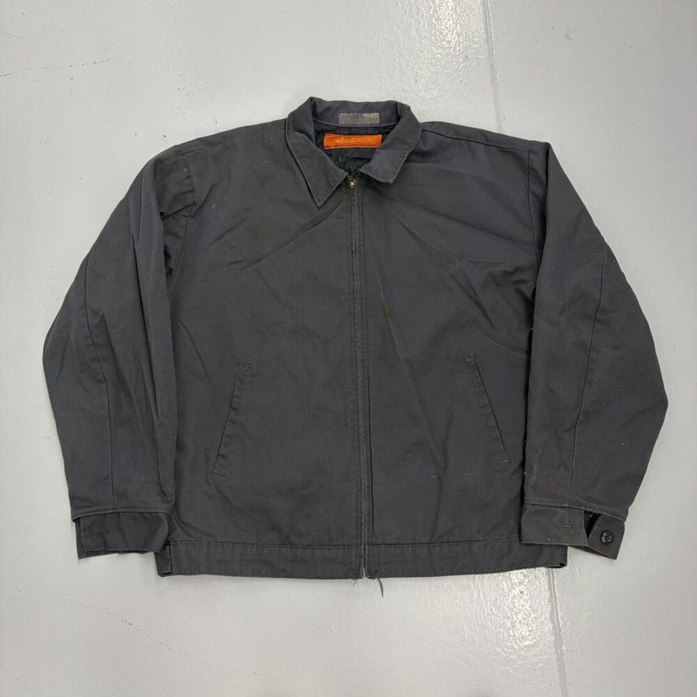 Vintage 70s Red Kap Grey Canvas Workwear Mechanics Jacket